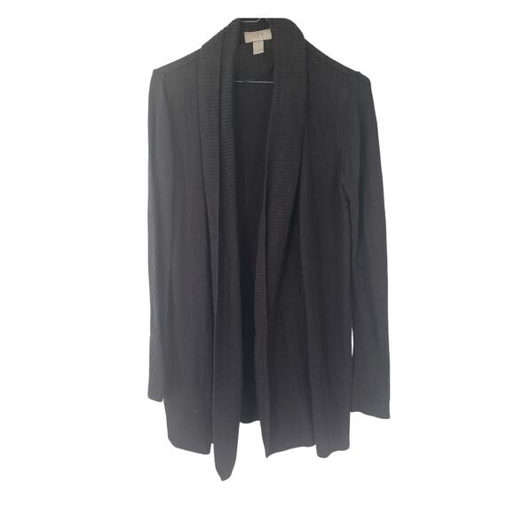 LOFT Black Open Front Cardigan Sweater Womens Size Extra Small XS - Picture 1 of 4